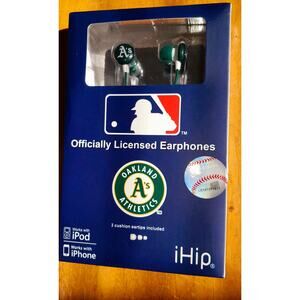 MLB Oakland A’s Ear Buds Logo Noise Reduction New